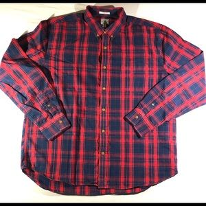 J Crew Mens Classic Fit Plaid Shirt XL